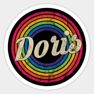 Doris - Retro Rainbow Faded-Style Sticker